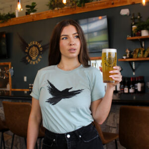 Mint Unisex Brush Bird T-shirt Front - Blackbird Brewery